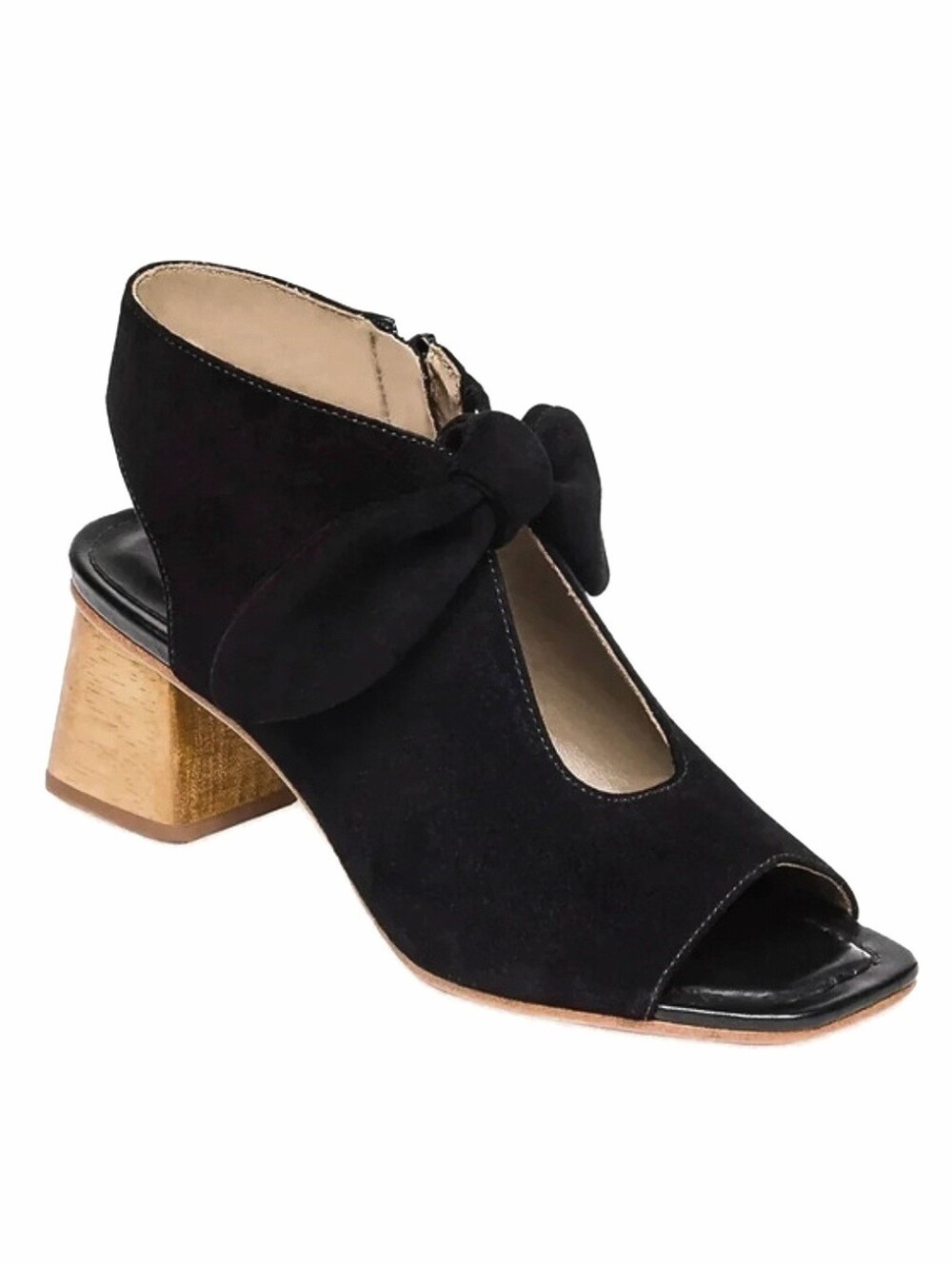 BERNARDO Lizzie Sandal Booties US 6.5 Black Suede Peep-Toe